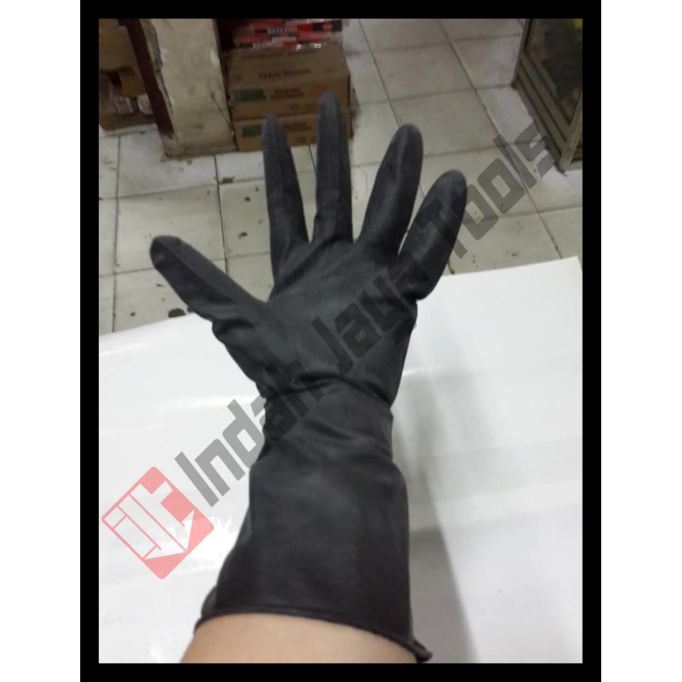 Sarung Tangan Karet Hitam Tebal Panjang Terjamin