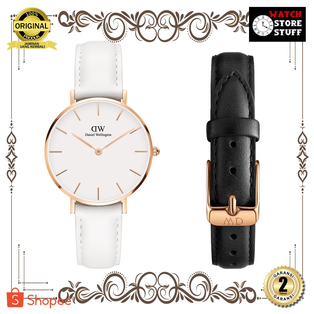 [ ORIGINAL DW - FREE STRAP ] JAM TANGAN PRIA WANITA | RANTAI | KULIT | KARET | MURAH | WANITA PETITE