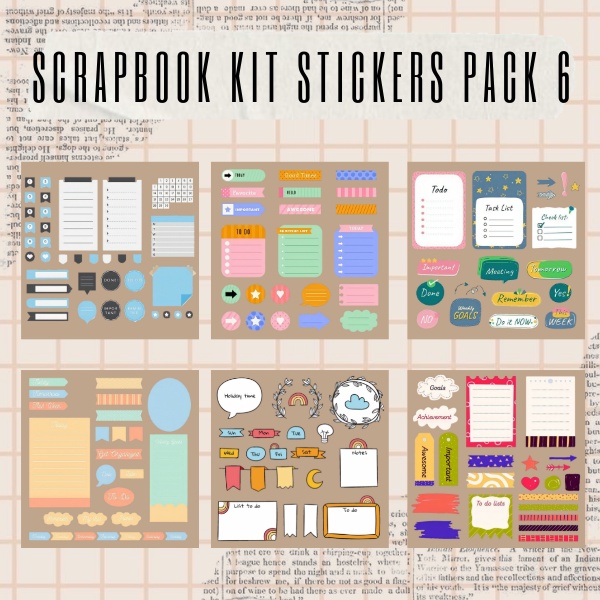 

[PART 6] scrapbook kit stickers | jurnal kit stickers | stickers aesthetic | jurnal