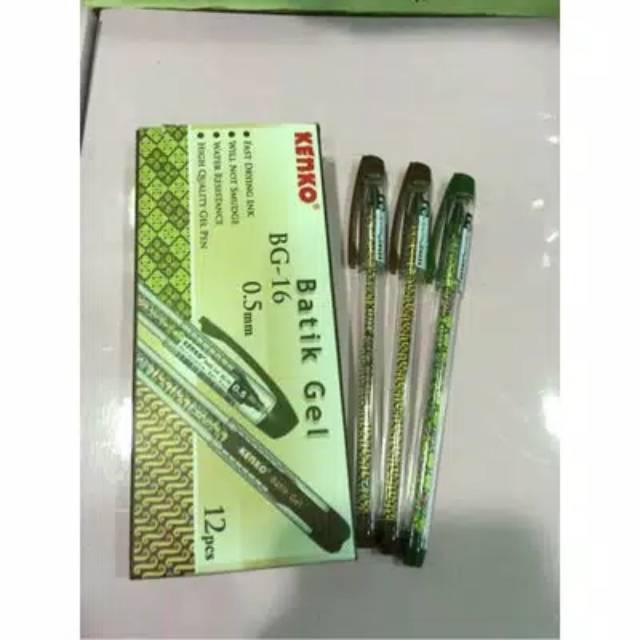 

1 lusin Pulpen gel batik kenko BG-16