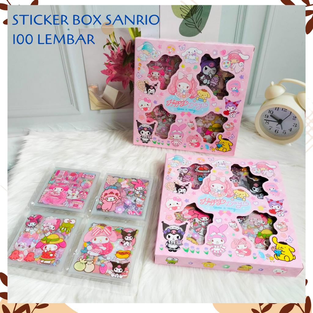 

STICKER BOX SANRIO ISI 100 LEMBAR SET DAILY MANUAL CUTE PATTERN DECORATIVE TAPE STICKER GIFT CRAFT ALAT TULIS KANTOR SEKOLAH ANAK GIFT KADO