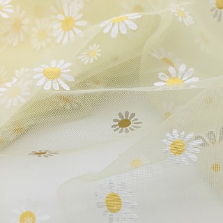 Yyjack Kain Organza Motif Print Bunga Daisy Lebar 160cm Yyjack Kain Organza Motif Print Bunga Daisy Lebar 160cm
