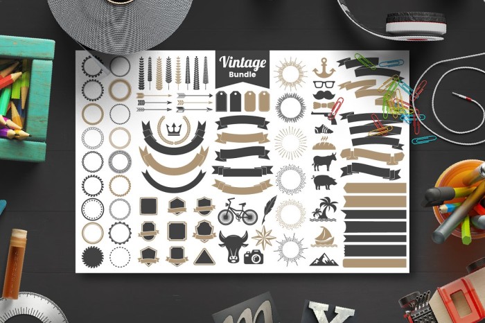 395 Vintage Generator Toolkit - Photoshop &amp; Illustrator