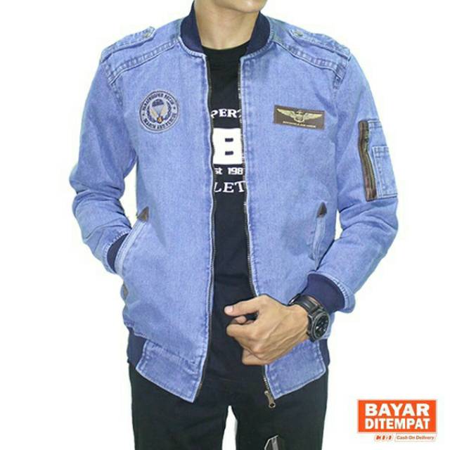 [SIAP KIRIM] JAKET JEANS PRIA ORIGINAL ROCAFELA DENIM FJ03 BADJATEX ROCAVELA ROCAFELLA BORDIR DADA