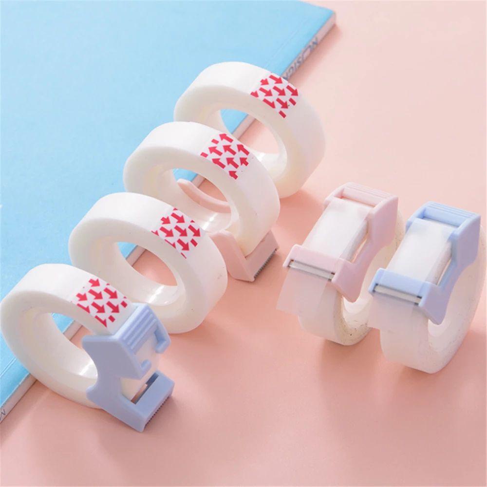 Lanfy Tape Perekat Belajar Office Correction Tape Kertas Tak Terlihat Lengket Bening Tape Dispenser