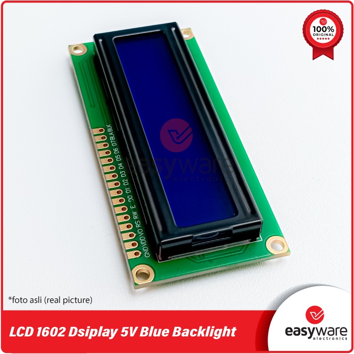 LCD 1602 BIRU LCD 16x2 BIRU LCD DISPLAY 1602A BLUE MODULE FOR ARDUINO