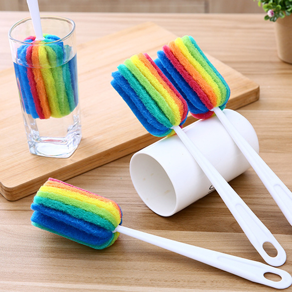 【TERSEDIA &amp; COD】Baby Bottle Brushes Silicone Glass Cleaning Brush Long Handle Cup Brush Household Tea Kitchen