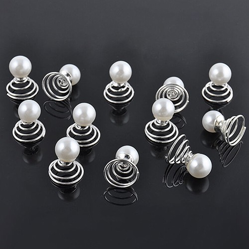 Wedding Bridal Hair Pins Rhinestone Twists Coil Flower Swirl Spiral Hairpin HIASAN RAMBUT SPIRAL12