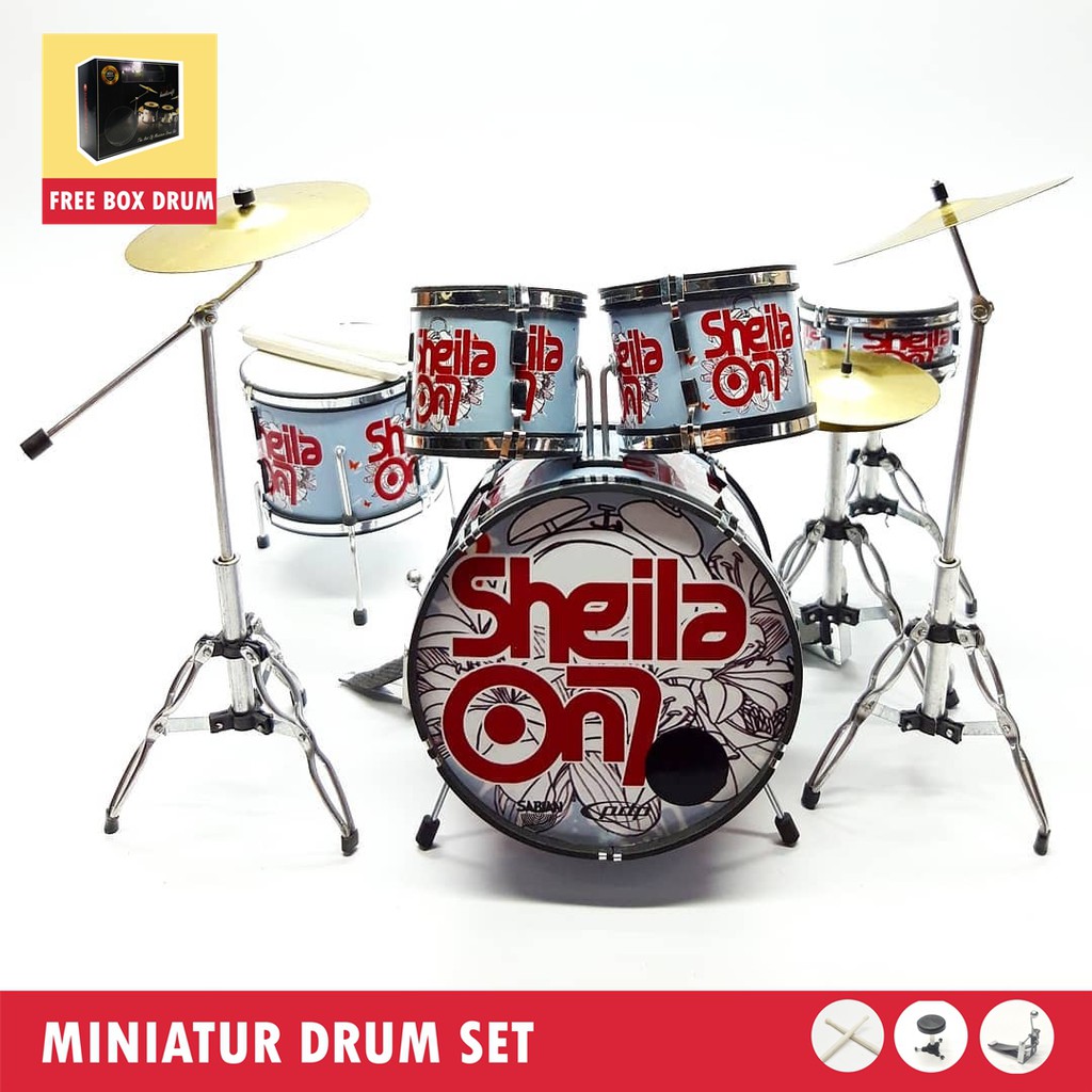 Miniatur drum SHEILA ON 7 best seller pajangan sheila on 7 kaos sheila on 7 koleksi sheila on 7