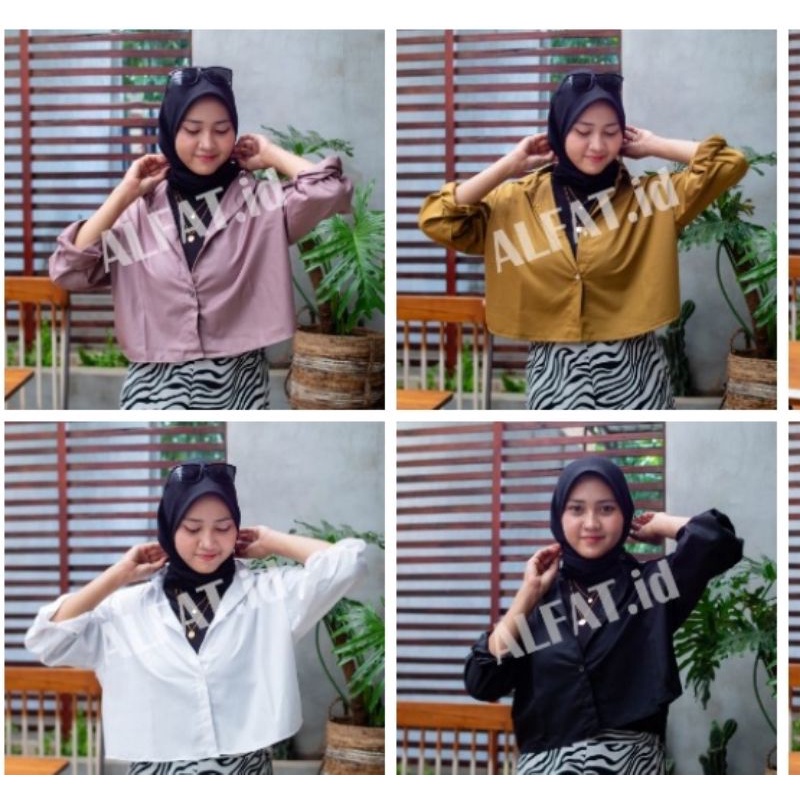 kemeja crop wanita // crop top