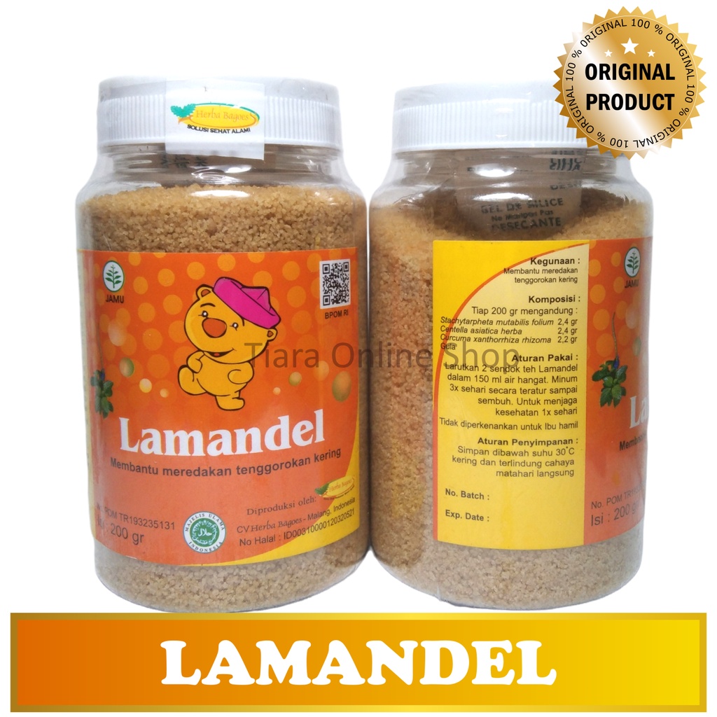 LAMANDEL Obat Herbal Atasi Amandel Bubuk 200 gr Kemasan Baru Botol