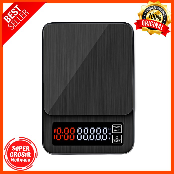 Timbangan Digital Dapur Mini Taffware Digipounds Coffee Scale LCD 3kg / 10kg Hitam