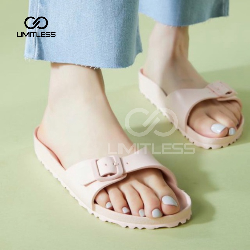 Limitless - Sandal Wanita Slide Terbaru Ringan Sendal Slip On Cewek Rumahan Kekinian Fashionable