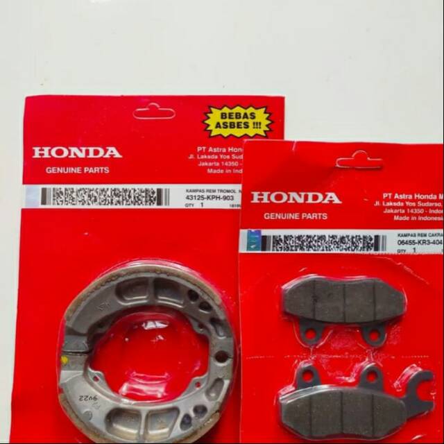Kampas Rem Depan Belakang Honda Supra x lama/ Supra fit/Supra x125/ kualitas ori.