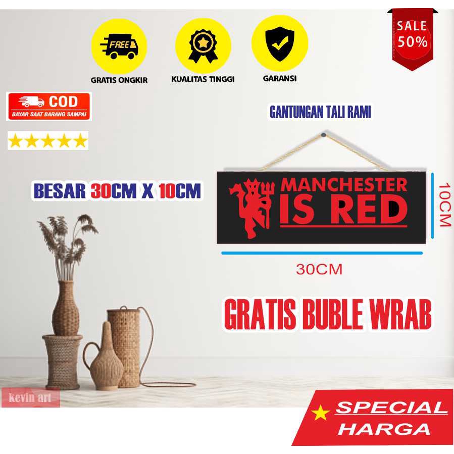 Hiasan Dinding Dekorasi Pajangan Dinding Kayu Manchester United Walldecor Keren