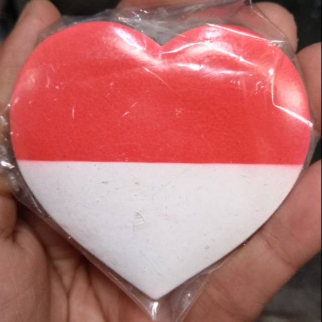 MAGNET KULKAS LOVE INDONESIA MERAH PUTIH BAHAN FIBERGLASS - SOUVENIR MURAH