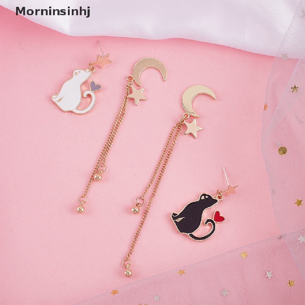 Anting pejantan bintang dalikaornin dessysymmetric moon anting kucing lucu perhiasan aksesoris id