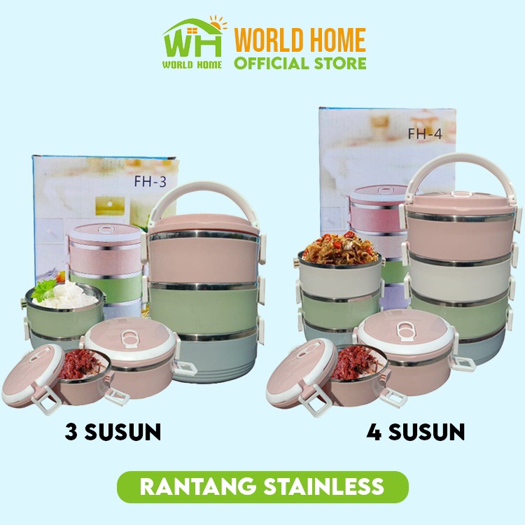 Rantang Stainless Tahan Panas Kedap Udara Rantang Bekal Makanan WHI FURNITURE SHOP