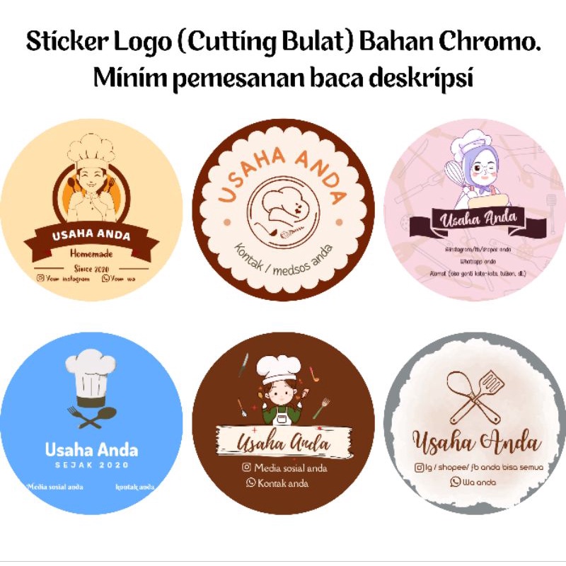 

STICKER LOGO BULAT / STICKER LINGKARAN / STICKER OLSHOP UMKM/ STICKER USAHA / STICKER KATERING / STICKER BAKERY / STICKER CATERING / STICKER LOGO LINGKARAN / STICKER LABEL