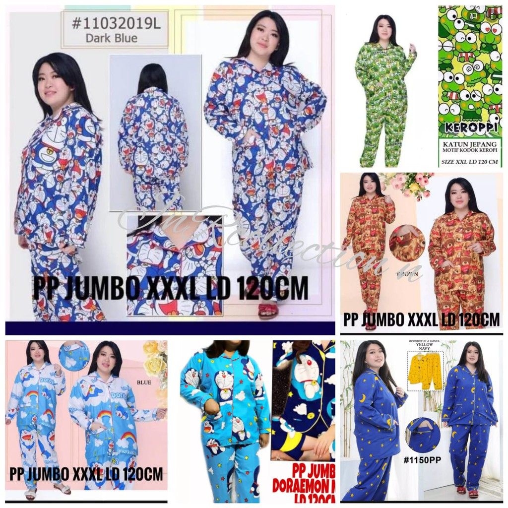 piyama katun lengan panjang celana panjang Jumbo / PPJ LD 120