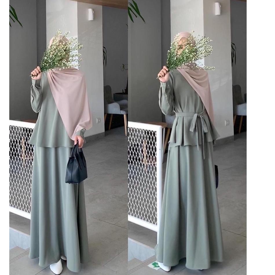 Special Price.. BISA COD | Bahan Sakila Premium | Nayla Set | Atasan + Rok | Muslim Remaja Busui Fre
