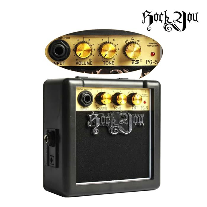 Amplifier Gitar / Mini Ampli Gitar Elektrik dan Akustik Rock You PG-5