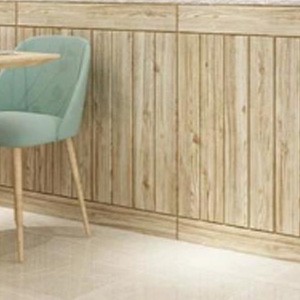 Wallpaper Walpaper Walpeper Dinding 3D Kamar Tidur Foam Murah 70 x 77 cm r Stiker Bata Putih 3MM-KAYU SERAT KUNING5MM