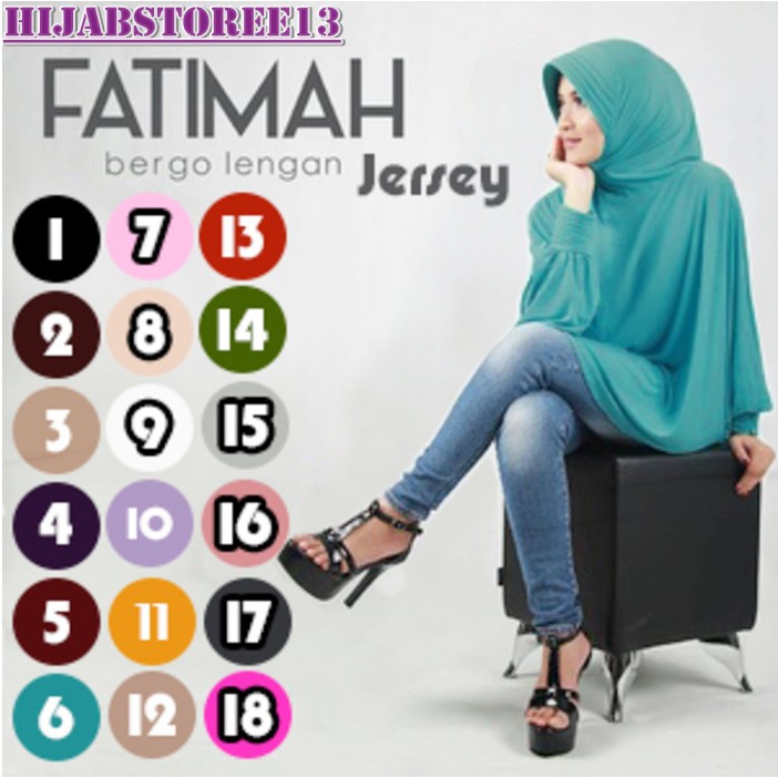 Hijab/Jilbab Fatimah Bergo Lengan Jersey