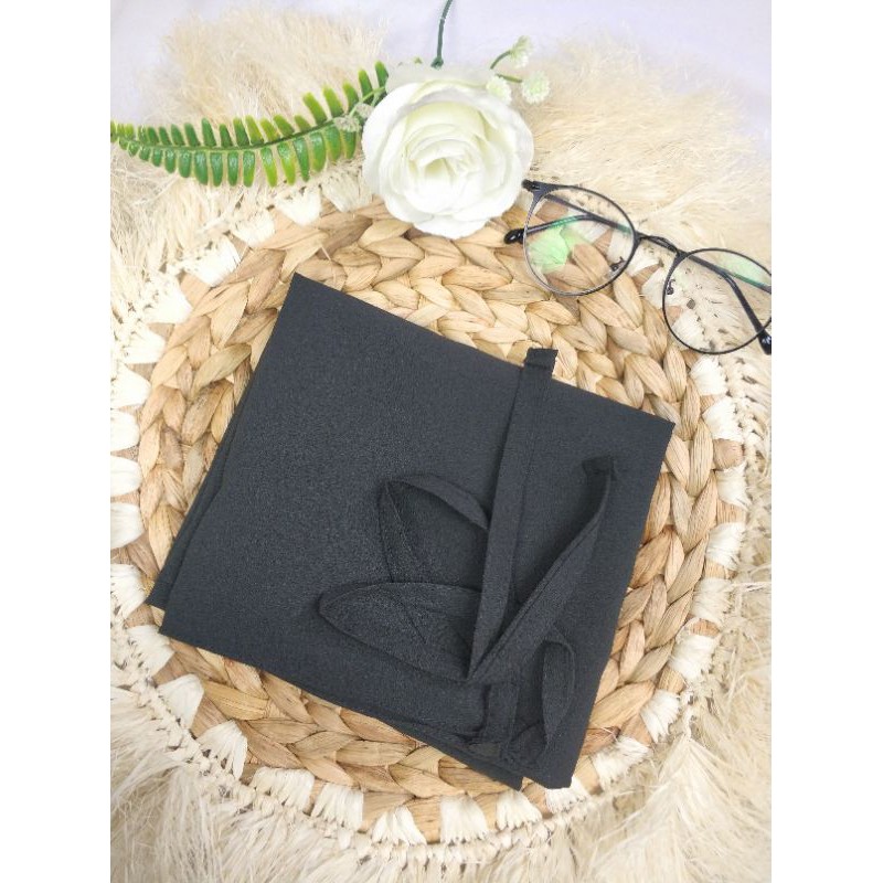 KHIMAR AZKIA SIMPLE TALI INSTAN/BERGO DIAMOND-Azkia hitam