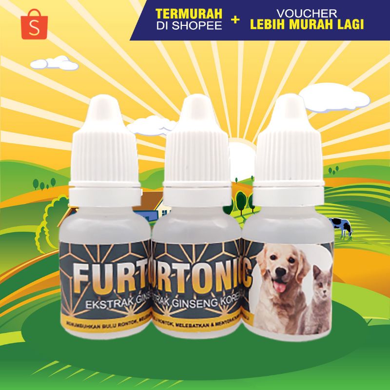 FURTONIC 10 - Ekstrak Ginseng Penumbuh Bulu Kucing Vitamin Bulu Kucing Obat Bulu Rontok Obat Kucing Botak