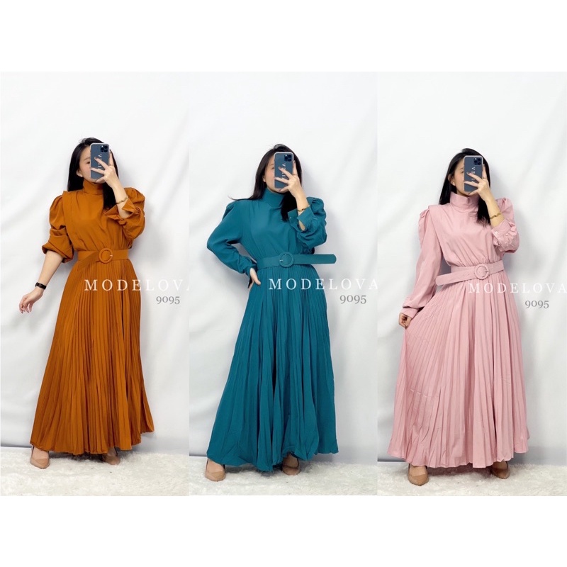 MDLV ~ 9095 SHARLINE TURTLE NECK MAXI / GAMIS IMPORT / FASHION MUSLIM / FASHION IMPORT WANITA