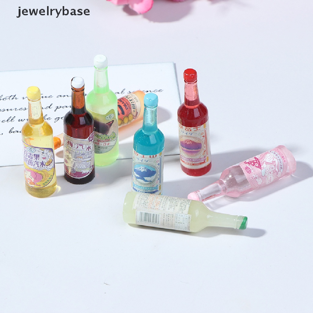 (Base) 5pcs / Set Miniatur Botol Soda / Air Minum Skala 1: 12 Untuk Dekorasi Rumah Boneka