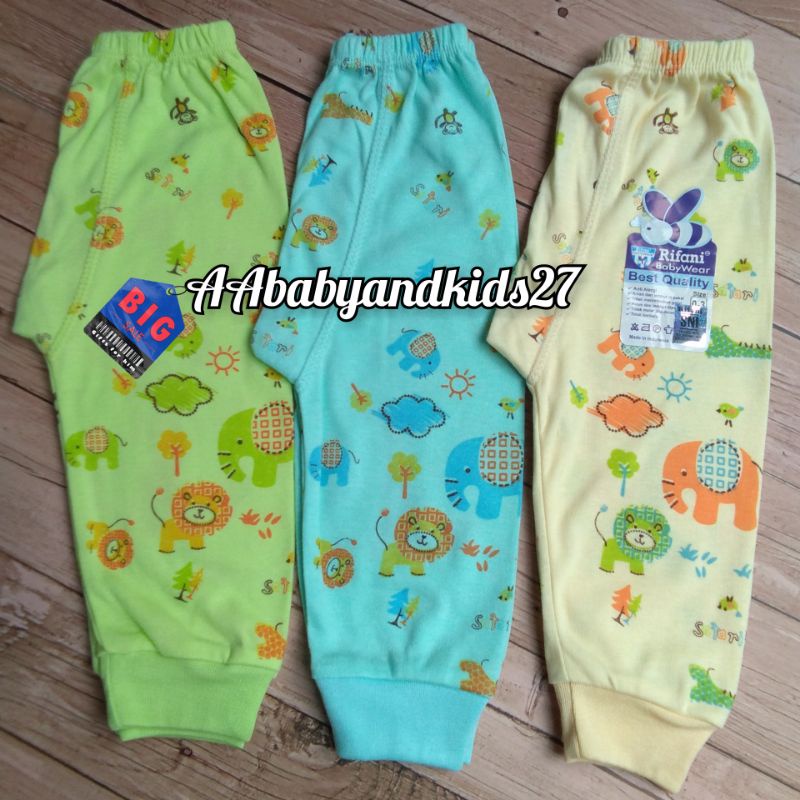 Rifani 3PC Celana Panjang Bayi Dengan Tempat Pampers FullPrint SNI Ukuran S M L XL Hight Quality