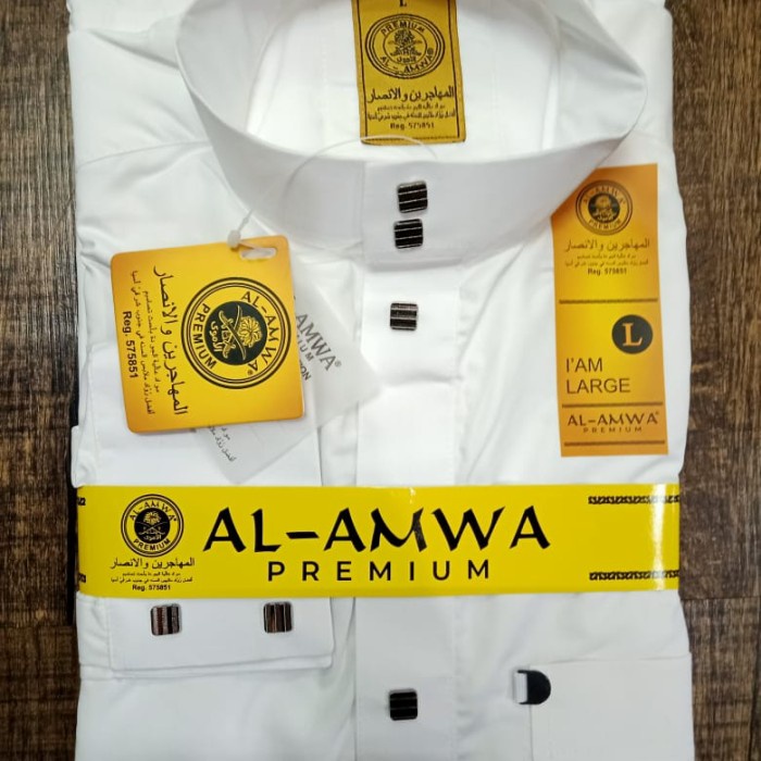 Jubah Pria Gamis Pria Gamis jubah pria putih al amwa/jubah pria putih al amwa - Putih, S Terbaru