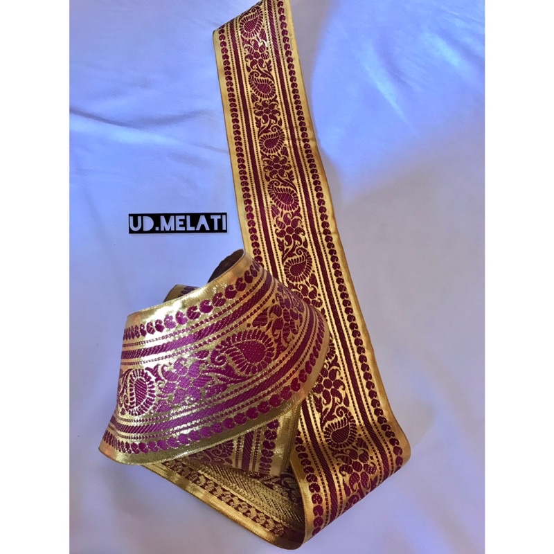 SABUK TEPI SONGKET INDIA LEBAR 10cm