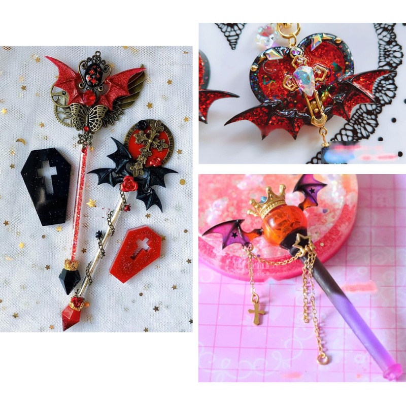 SIY  Handmade Evil Flying Wing Earrings Hairpin Pendant Jewelry Resin Mold Bat Wing Resin Casting Mold Jewelry Making Tools