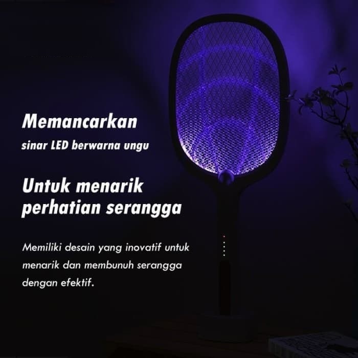 Raket Nyamuk UItraviolet Lampu Perangkap Nyamuk 2in1 Rechargeable SNI