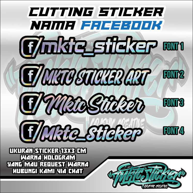 

CUTTING STICKER NAMA FACEBOOK WARNA HOLOGRAM