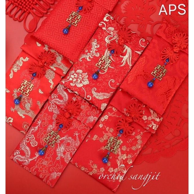 

READY COD Angpao kain double happiness uk 10x18 TERBATAS Kode 884