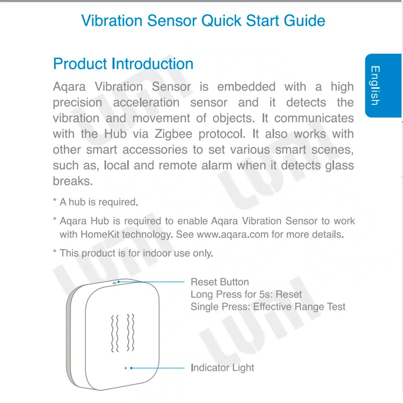 114 AQARA Vibration Shock Sensor Built In Gyro Motion