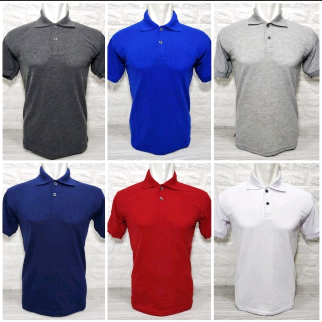 Kaos Polo Shirt Kerah Lakos Polos Pria Wanita Lengan Pendek BO M L XL XXL