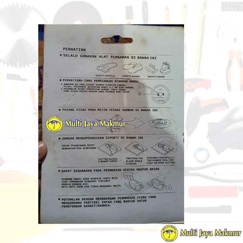 Diamond Wheel Mata Potong Keramik Granit 4&quot; Dry Tiger