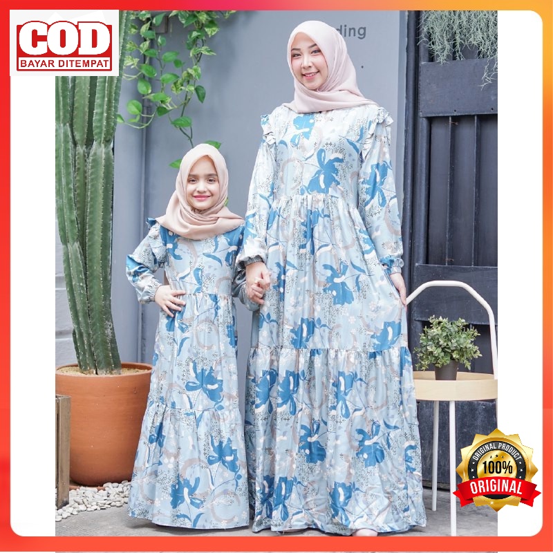 Baju Dress Gamis Wanita Syari Terbaru2022 Baju Lebaran Couple Ibu Dan Anak Perempuan Jumbo Busui Fri