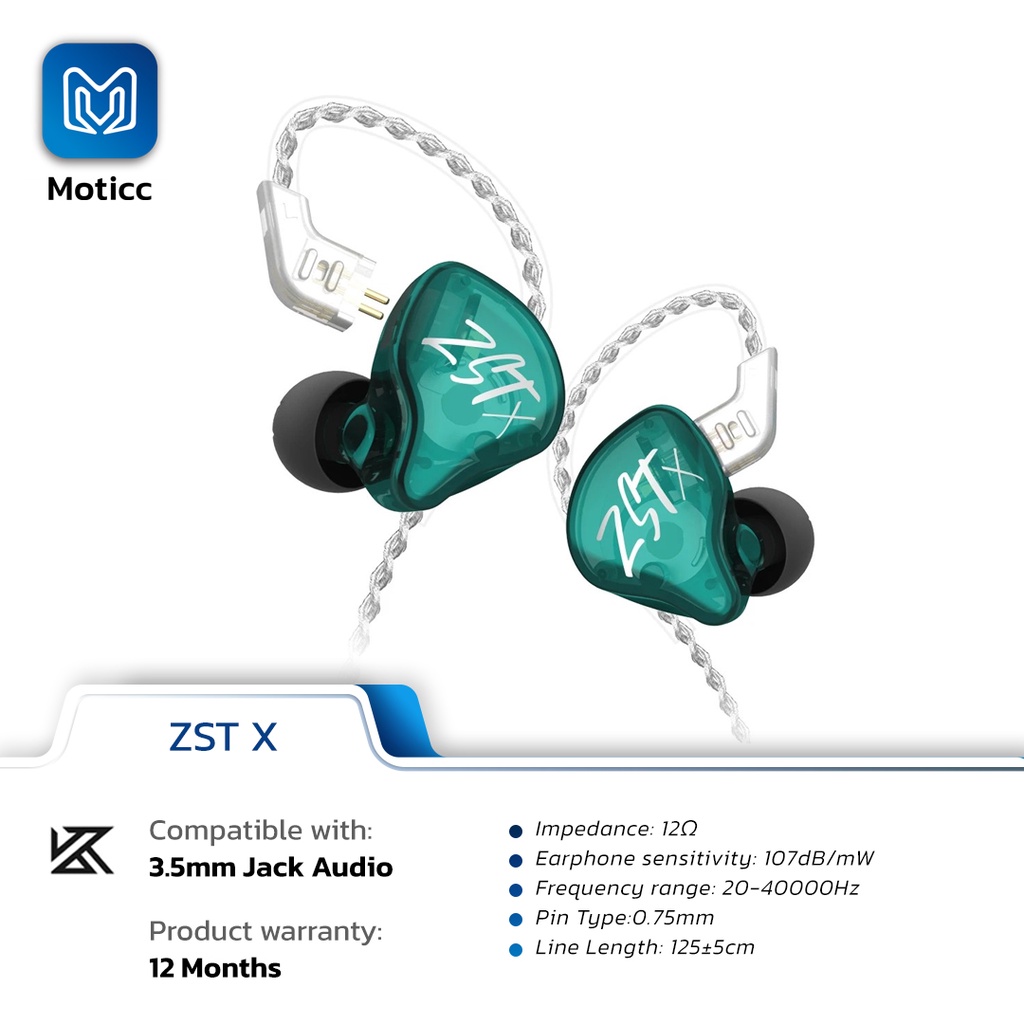 ✅ [GARANSI 1 TAHUN] KZ ZST ZSTx ZST X WITH MIC KNOWLEDGE ZENITH HYBRID DETACHABLE CABLE KZ-ZST PRO