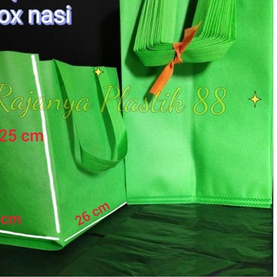 

tas spounbond,goodie bag dus/box nasi 26x40x25 polos