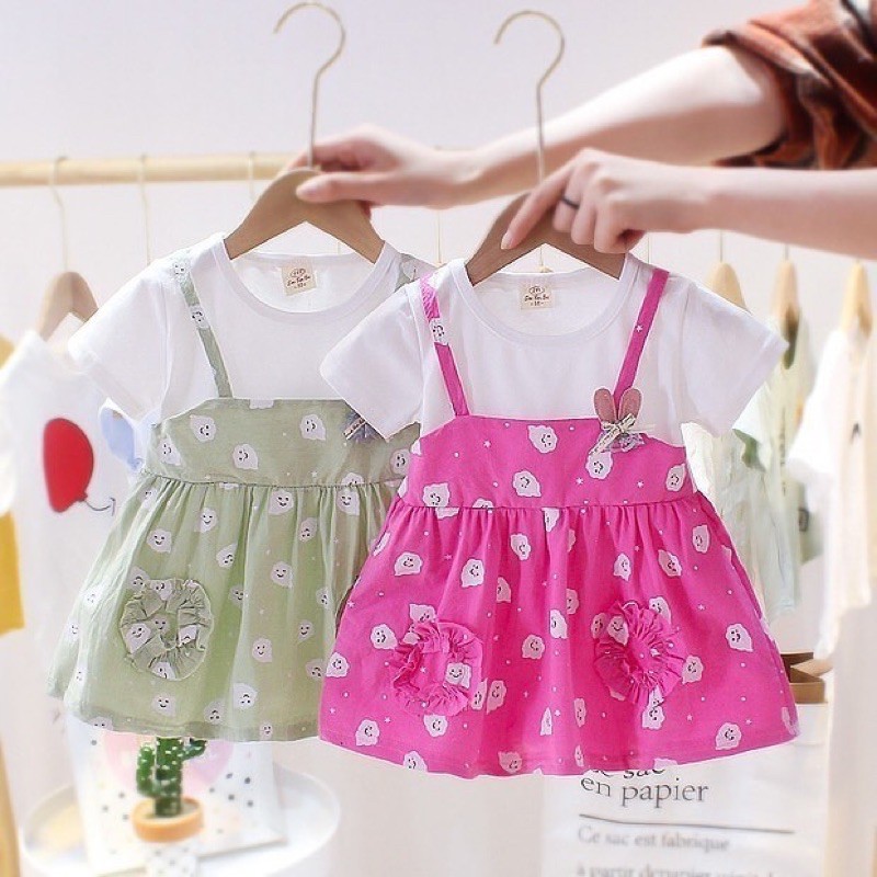 Dress Anak Import / Dress Zolly Rabbit cloud