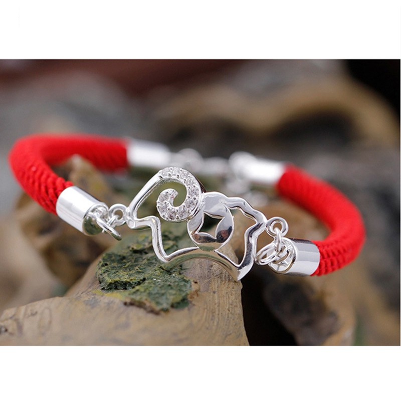 gelang perak 925 asli untuk wanita Perhiasan Fashion domba lucugelang tangan perempuan