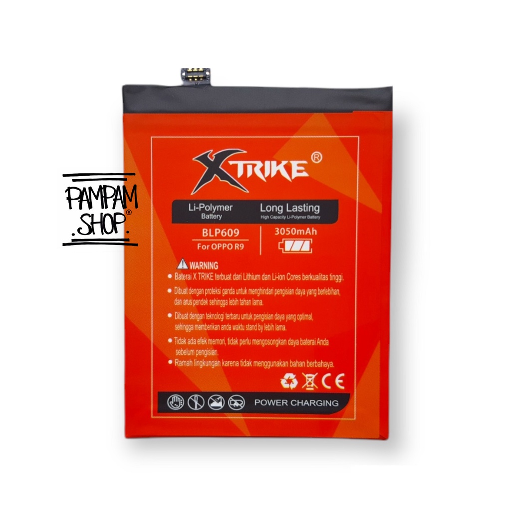 Baterai XTRIKE Double Power Original Oppo BLP609 F1 Plus F1+ R9 Batre Batrai Battery Handphone HP Ori BLP 609