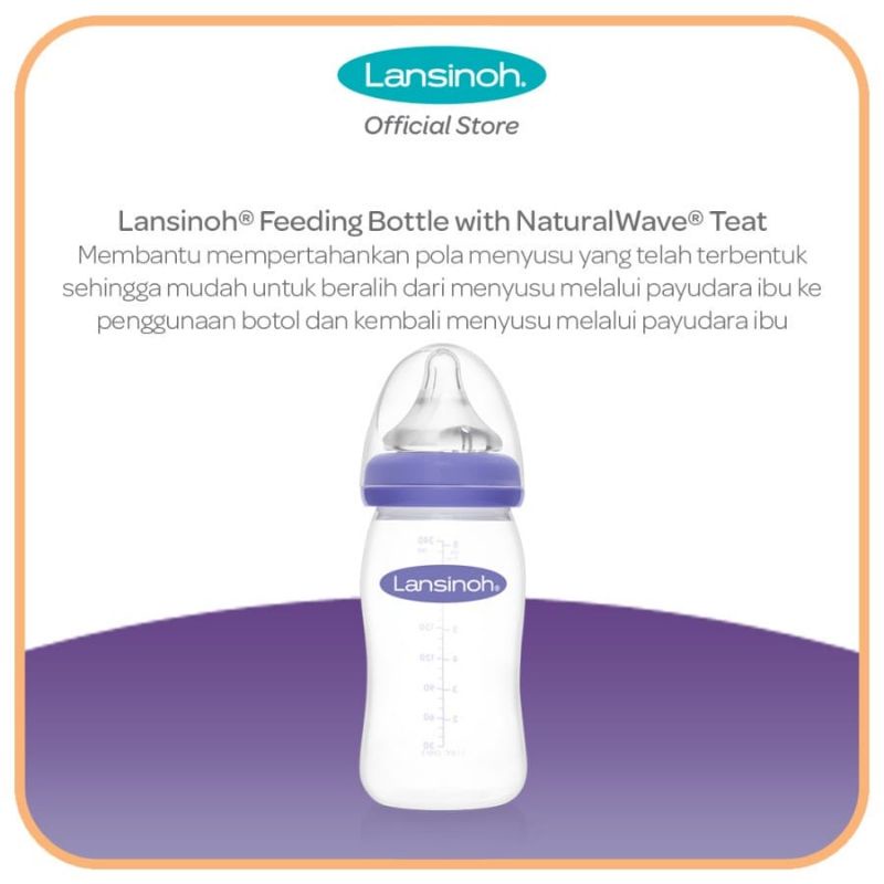 Lansinoh Feeding Bottle With Natural Wave Teat / Botol Susu 160ML &amp; 240ML