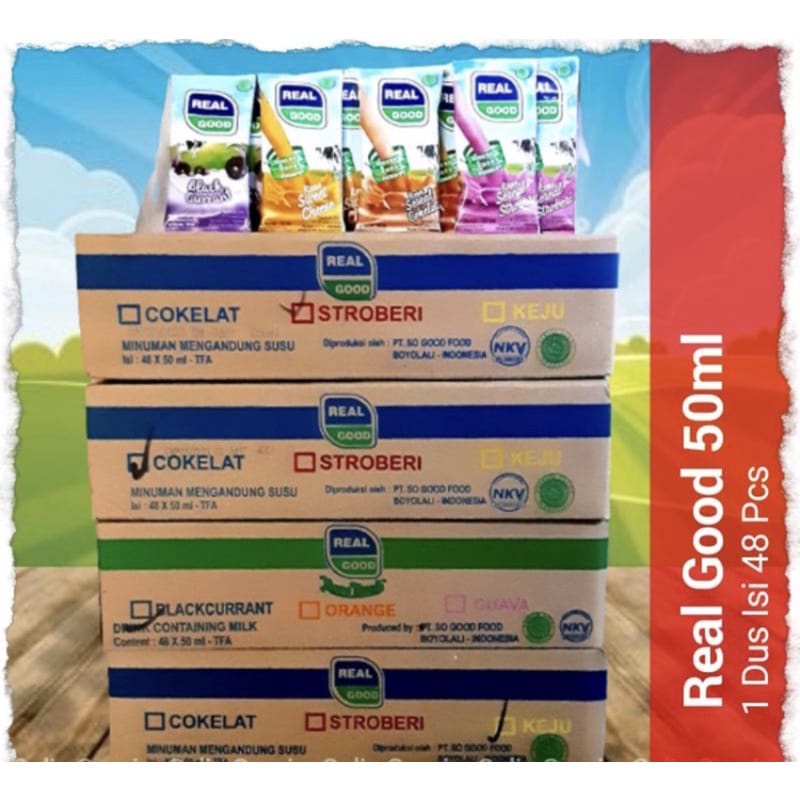Real Good Susu Bantal 50 ml 1 karton isi 48 pcs (Nuchans Mart)